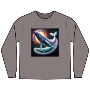 Whale Cosmic Long Sleeve T-Shirt, Unisex Graphic Tee for Ocean Lovers, Whale Art, Gift for Nature Enthusiasts, Sea Life Apparel